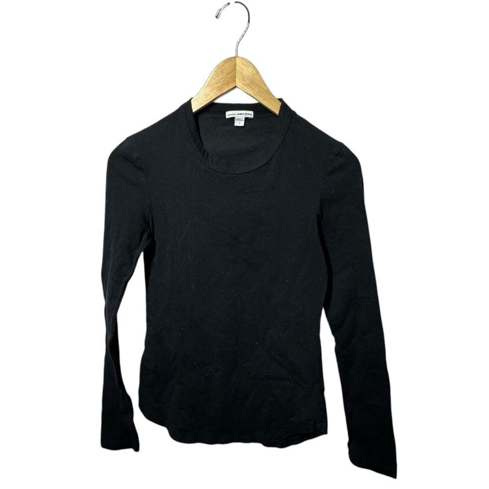 Standard James Perse Black Crewneck Long Sleeve Shirt